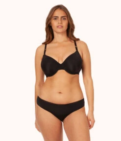 The T-Shirt Bra Bundle: Jet Black/Smoke -KIKIO Underwear Shop 3 on model front1 the tshirt bra bundle multi