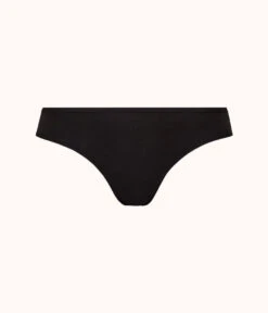 The Cotton Thong 5-Pack: Jet Black/Heather Gray -KIKIO Underwear Shop 3 product flat front2 cotton thong 5 pack jet black