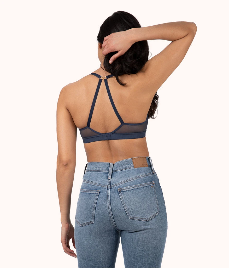 The Crochet Lace Deep V No-Wire Push-Up: Navy 6 The Crochet Lace Deep V No-Wire Push-Up: Navy - Image 4