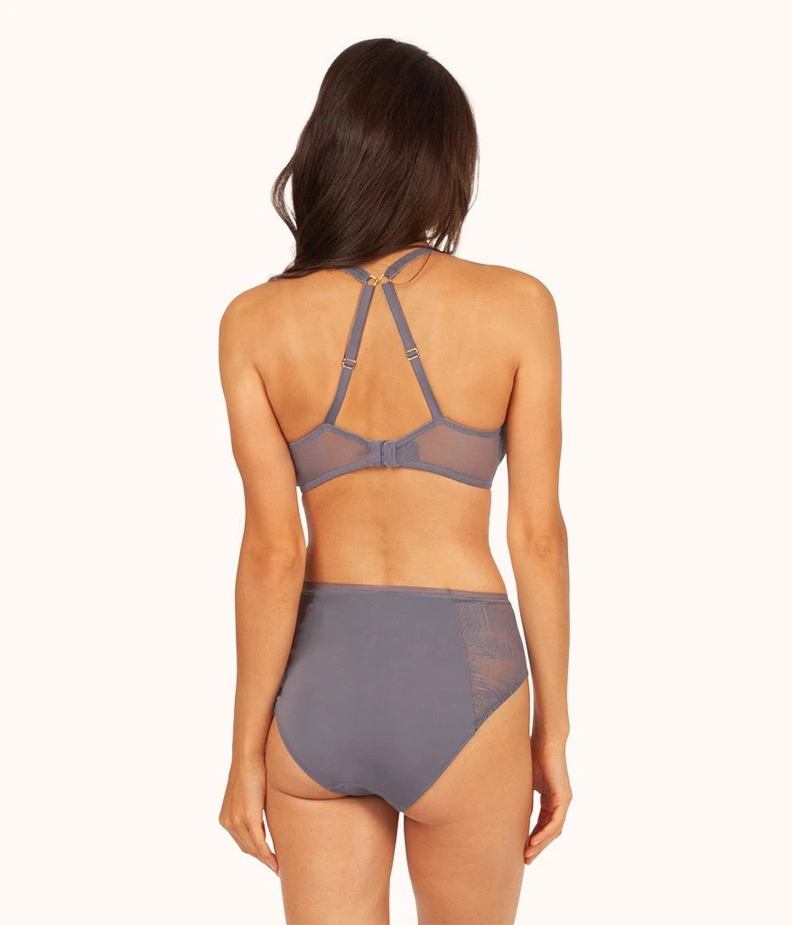 The Smooth Lace Plunge Bra: Smoke 6 The Smooth Lace Plunge Bra: Smoke - Image 4