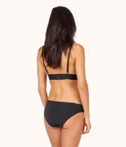 The Palm Lace Bikini Bundle: Toasted Almond/Jet Black/Tomato Red -KIKIO Underwear Shop 4 product flat back palm lace bikini trio multi