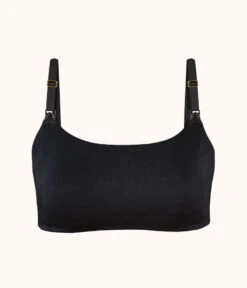The All-Day Nursing Bralette: Jet Black -KIKIO Underwear Shop 4 product flat front all day maternity bralette jet black