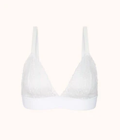 The Crochet Lace Bralette: White -KIKIO Underwear Shop 4 product flat front crochet lace bralette white 2874ea93 575f 4834 aaab c8c064f88712
