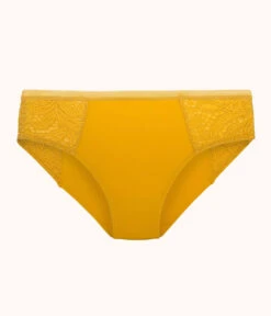 The Lace High Waist Bikini: Turmeric -KIKIO Underwear Shop 4 product flat front lace high waist bikini turmeric