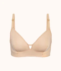 The Low Back Bralette: Toasted Almond -KIKIO Underwear Shop 4 product flat front low back bralette toasted almond