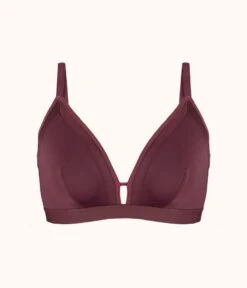 The Luxe Trim Busty Bralette: Plum -KIKIO Underwear Shop 4 product flat front luxe trim busty bralette plum 721ec5af 2c56 4ecf a352 2c4512799501