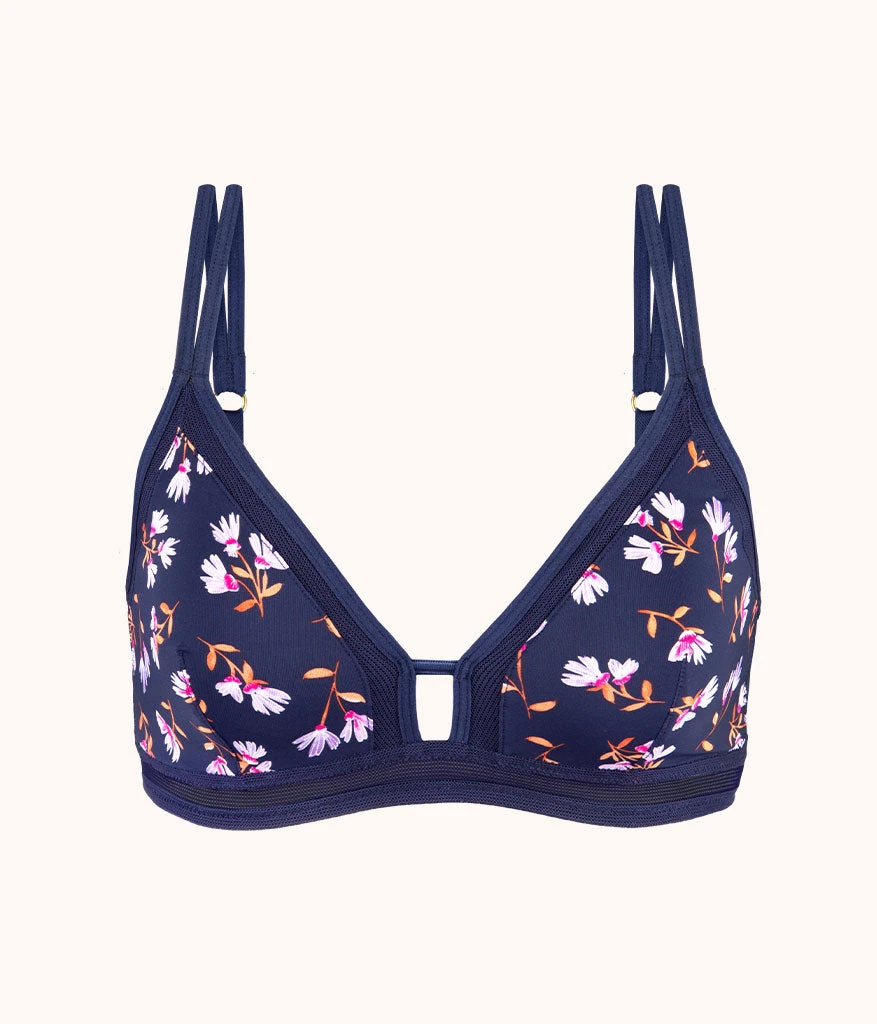 The Mesh Trim Bralette - Print: Navy Daisy 6 The Mesh Trim Bralette - Print: Navy Daisy - Image 4