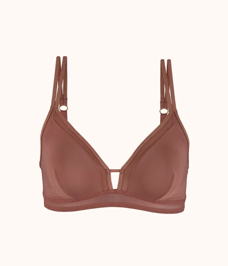The Mesh Trim Bralette: Umber 6 The Mesh Trim Bralette: Umber - Image 4