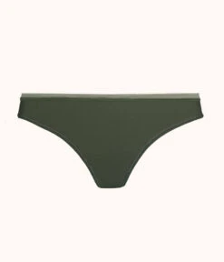 The No Show Thong: Rich Olive 10 The No Show Thong: Rich Olive -KIKIO Underwear Shop 4 product flat front no show thong rich olive