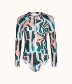 The One Piece Rashguard: Paint Brush -KIKIO Underwear Shop 4 product flat front one piece rashguard paint brush print