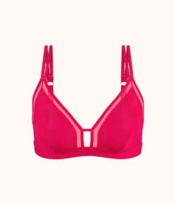The Smooth Lace Bralette: Magenta 10 The Smooth Lace Bralette: Magenta -KIKIO Underwear Shop 4 product flat front smooth lace bralette magenta