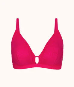 The Smooth Lace Busty Bralette: Magenta 10 The Smooth Lace Busty Bralette: Magenta -KIKIO Underwear Shop 4 product flat front smooth lace busty bralette magenta