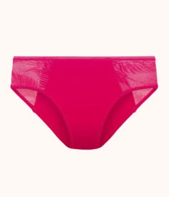 The Smooth Lace High Waist Bikini: Magenta -KIKIO Underwear Shop 4 product flat front smooth lace high waist bikini magenta