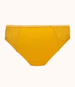The Lace High Waist Bikini: Turmeric -KIKIO Underwear Shop 5 product flat back lace high waist bikini turmeric