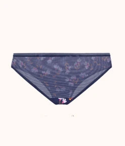 The Mesh Back Bikini - Print: Navy Daisy -KIKIO Underwear Shop 5 product flat back mesh back bikini navy daisy