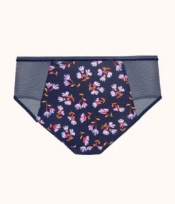 The Mesh High Waist Bikini - Print: Navy Daisy 11 The Mesh High Waist Bikini - Print: Navy Daisy -KIKIO Underwear Shop 5 product flat back mesh high waist bikini navy daisy