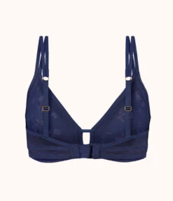 The Mesh Trim Bralette - Print: Navy Daisy 11 The Mesh Trim Bralette - Print: Navy Daisy -KIKIO Underwear Shop 5 product flat back mesh trim bralette navy daisy