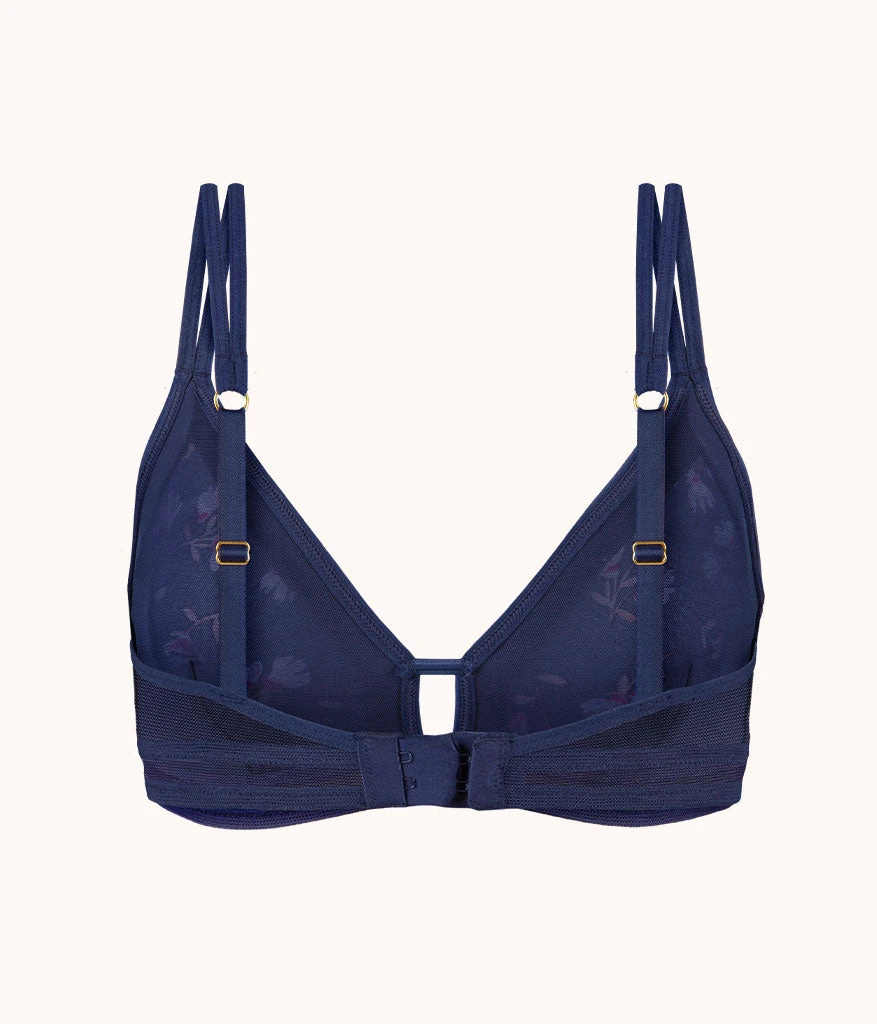 The Mesh Trim Bralette - Print: Navy Daisy 7 The Mesh Trim Bralette - Print: Navy Daisy - Image 5