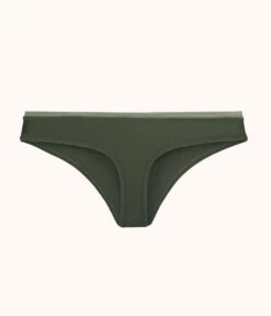 The No Show Thong: Rich Olive 11 The No Show Thong: Rich Olive -KIKIO Underwear Shop 5 product flat back no show thong rich olive
