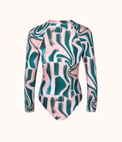 The One Piece Rashguard: Paint Brush -KIKIO Underwear Shop 5 product flat back one piece rashguard paint brush print