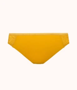 The Palm Lace Bikini: Turmeric -KIKIO Underwear Shop 5 product flat back palm lace bikini turmeric