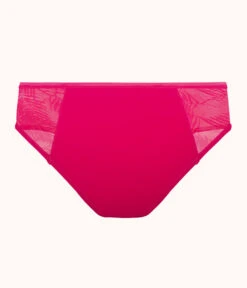 The Smooth Lace High Waist Bikini: Magenta -KIKIO Underwear Shop 5 product flat back smooth lace high waist bikini magenta