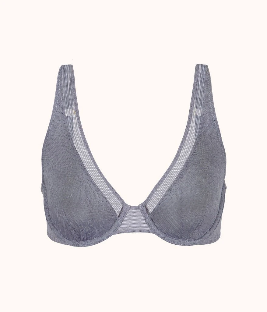 The Smooth Lace Plunge Bra: Smoke 7 The Smooth Lace Plunge Bra: Smoke - Image 5