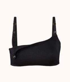 The All-Day Nursing Bralette: Jet Black -KIKIO Underwear Shop 5 product flat front1 all day maternity bralette jet black