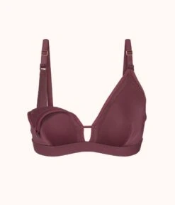 The Busty Nursing Bralette: Plum -KIKIO Underwear Shop 5 product flat front1 busty maternity bralette plum 6538ff4d e197 4788 a12a 7a2007613574