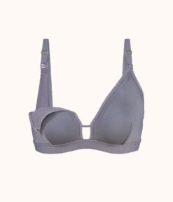 The Busty Nursing Bralette: Smoke -KIKIO Underwear Shop 5 product flat front1 busty maternity bralette smoke 919ad609 3038 4ef1 9936 57795e232163