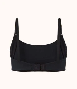 The All-Day Nursing Bralette: Jet Black -KIKIO Underwear Shop 6 product flat back all day maternity bralette jet black