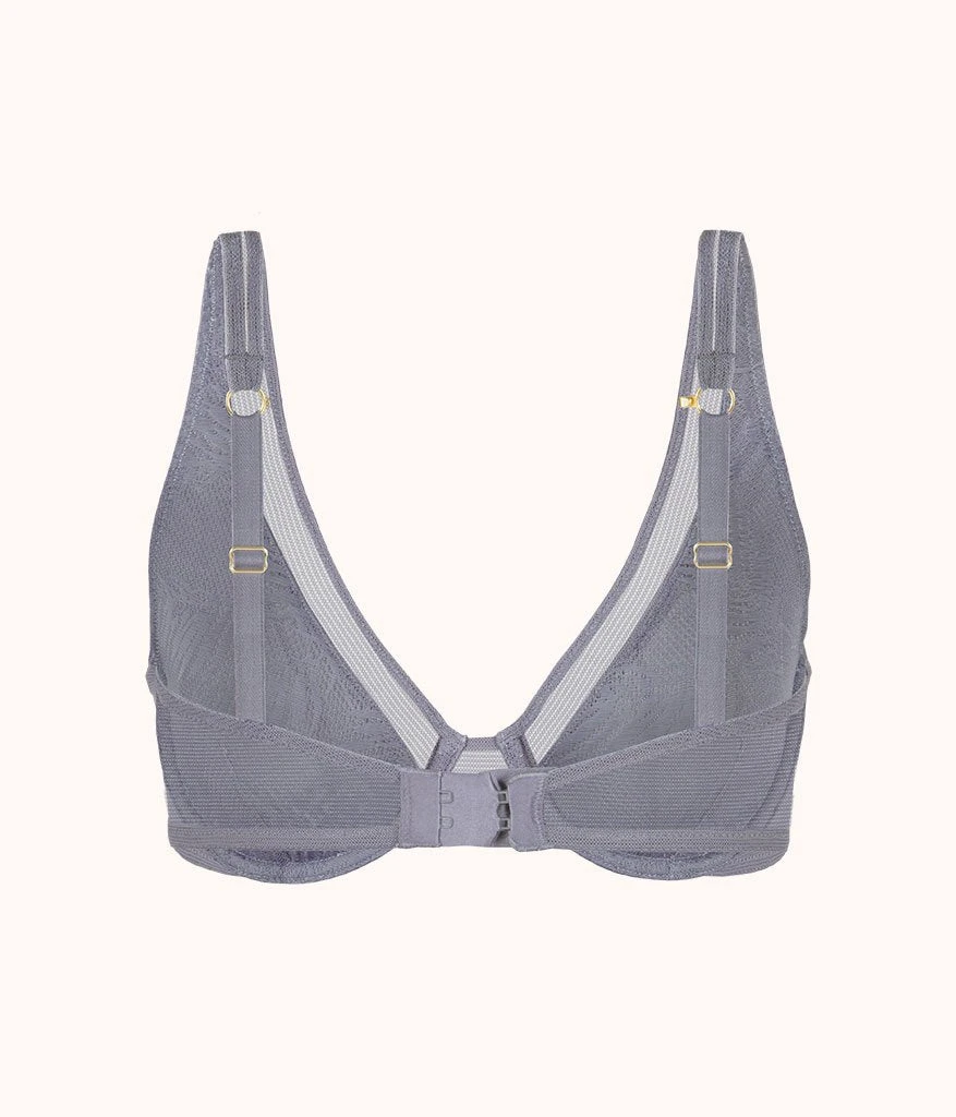 The Smooth Lace Plunge Bra: Smoke 9 The Smooth Lace Plunge Bra: Smoke - Image 7