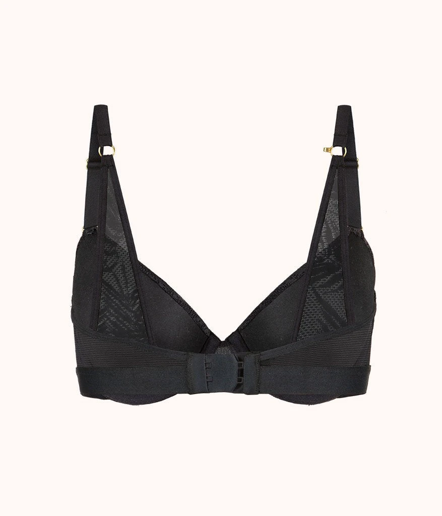 The Smooth Lace T-Shirt Bra: Jet Black - Image 7
