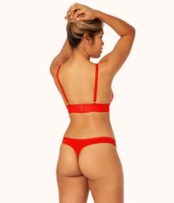 The Palm Lace Thong: Tomato Red -KIKIO Underwear Shop on model back palm lace thong tomato cc8c6773 1c6f 4084 8274 a43e89258e77