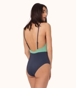 The V One Piece: Mint/Navy -KIKIO Underwear Shop on model back v one piece mint navy df46b5d5 2b13 4d47 aecc c67408488ea6