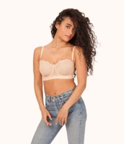 The Lace Strapless: Toasted Almond 10 The Lace Strapless: Toasted Almond -KIKIO Underwear Shop on model front lace strapless toasted almond 9c7de312 111d 4f8d a139 ffea948a2673