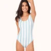 The Tank One Piece - Print: Cabana Stripe -KIKIO Underwear Shop on model front the tank one piece stripe