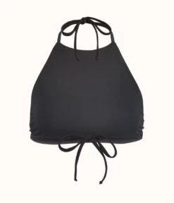 The High-Neck Halter: Jet Black -KIKIO Underwear Shop product flat back crop halter jet black d5139d9e 29ba 4a72 a2c2 ed2610d82855