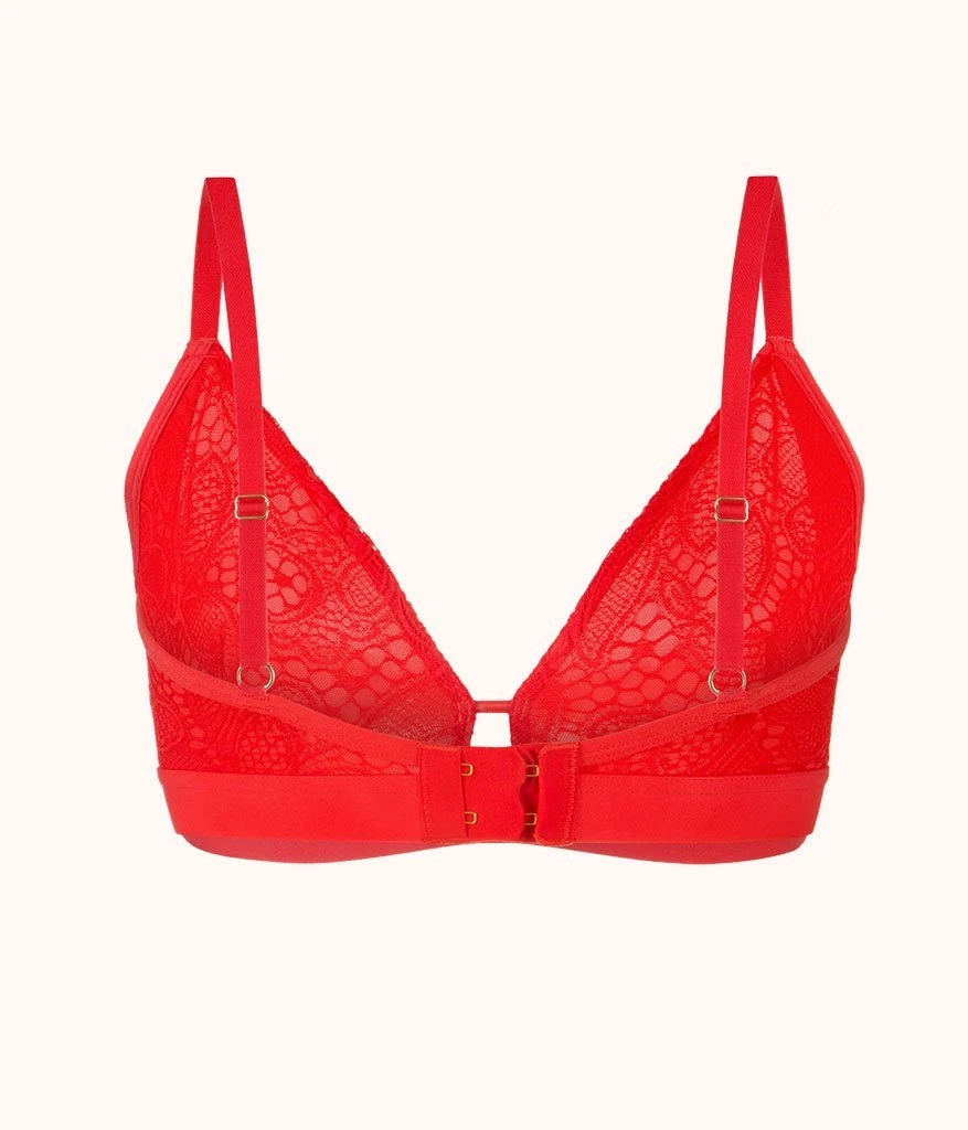 The Palm Lace Busty Bralette: Tomato Red 6 The Palm Lace Busty Bralette: Tomato Red - Image 5