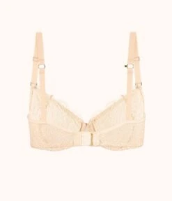 The Unlined Lace Bra: Toasted Almond -KIKIO Underwear Shop product flat back palm lace unlined bra toasted almond a5513b65 09b4 4636 ab03 4f9c5ac47f90