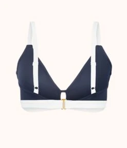 The Busty Bralette: Navy/White -KIKIO Underwear Shop product flat back the busty bralette top navy white 4f981e41 945f 47c1 8bad 8d63912ee55e