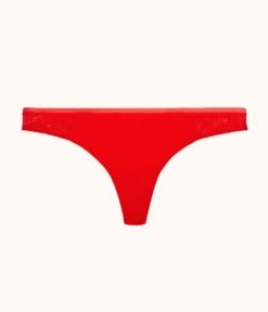 The Palm Lace Thong: Tomato Red -KIKIO Underwear Shop product flat front palm lace thong tomato 46fcc5de ac83 43b1 9817 15b7cedbc2ba