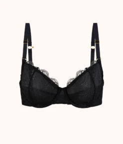 The Unlined Lace Bra: Jet Black -KIKIO Underwear Shop product flat front palm lace unlined bra jet black 7a4c0fce ef95 4dc1 985d 0e6c78c65c76