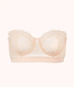 The Lace Strapless: Toasted Almond 12 The Lace Strapless: Toasted Almond -KIKIO Underwear Shop product flat front strapless palm lace toasted almond f025b34d 4067 4f9d ad81 16eb54562716